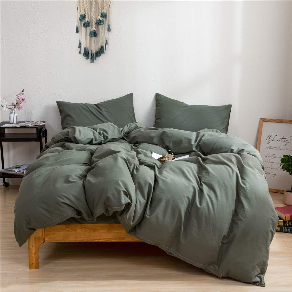 Mucalis Tan Gingham Duvet Cover King 100% Washed Cotton Beige Cream Checked Duvet Cover Set Modern Plaid 3 Piece Grid Bedding Set with Zipper Closure Corner Ties,Durable,Breathable,Easy Care