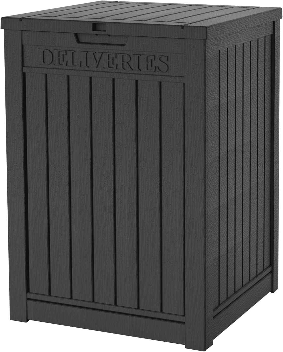 80 Gallon Outdoor Storage Box Waterproof Lockable Resin Deck Box Large, Patio Storage Bin for Pool Accessories Cushion Furniture, Garden Tools, UV-Resistant Outside Delivery Black