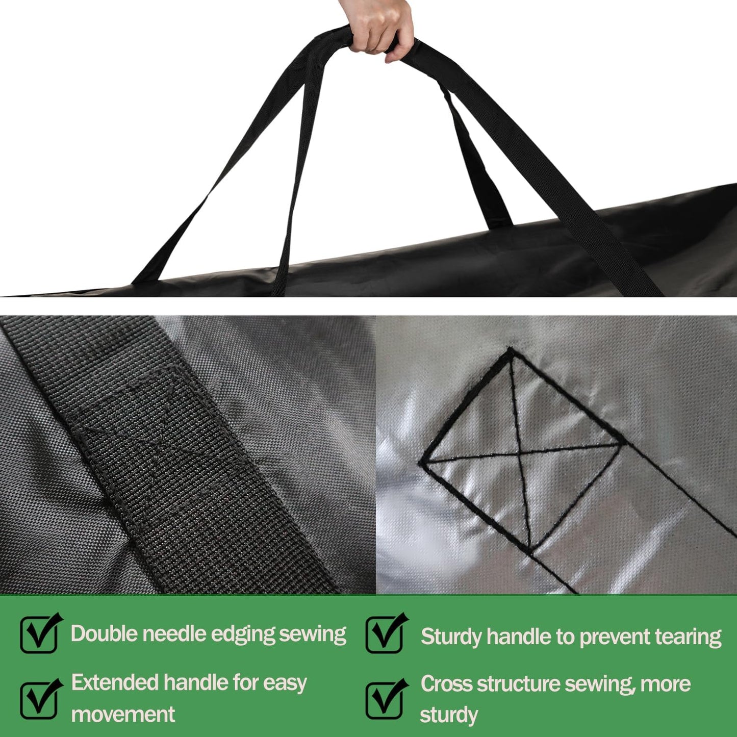 Outdoor Cushion Storage Bag Waterproof Square Large Patio Storage Bags with Zipper for Outdoor Furniture Cushion, 65 x20 x28IN