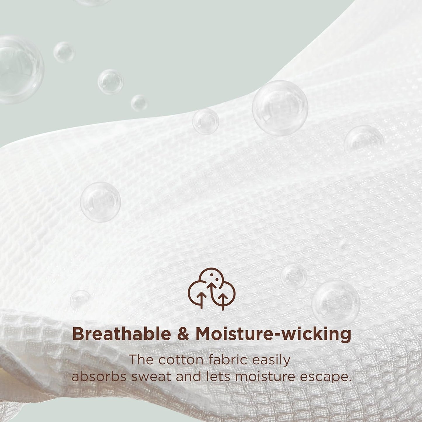 Bedsure 100% Cotton Blanket Queen Size for Bed - Breathable and Soft, Waffle Weave Blanket for Summer Spring, White, 90x90 Inches