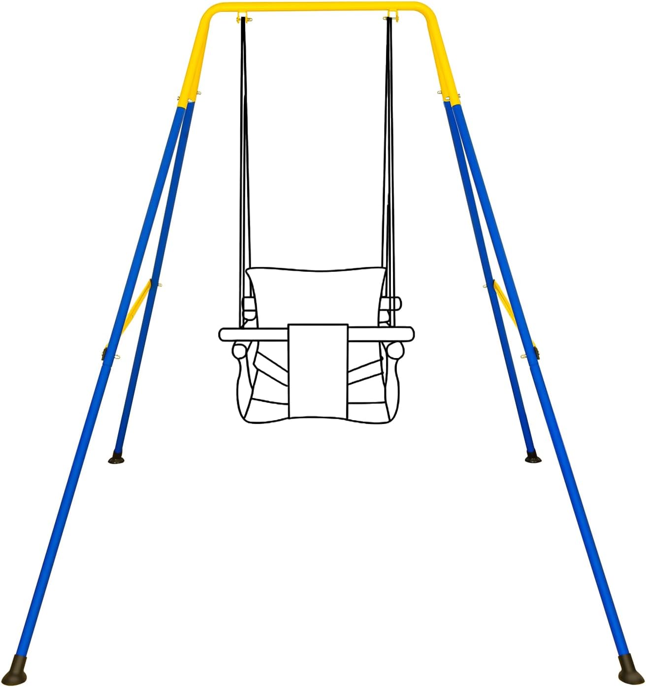 3-in-1 Toddler Swing Set, Metal A-Frame Hammock Chair Stand, Foldable Baby Swing Frame, Easy to Assemble & Store, Indoor/Outdoor Swing Stand for Toddler Baby Jumper Chair (SEAT)