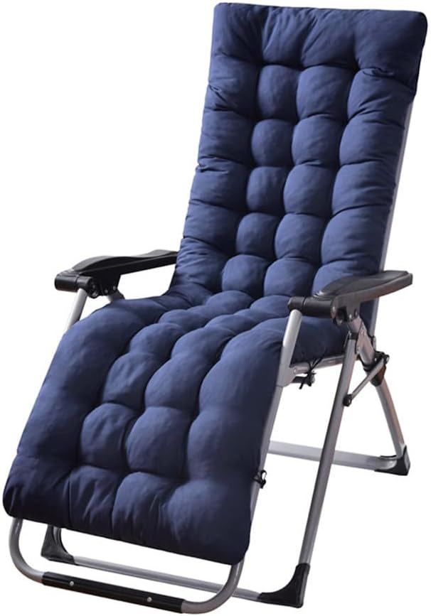 Patio Chaise Lounger Cushion, Lounge Chair Recliners Chair Cushions with 6 Ties,Thick Padded Swing Bench Cushion，61x18.89x3.14in (Grey)