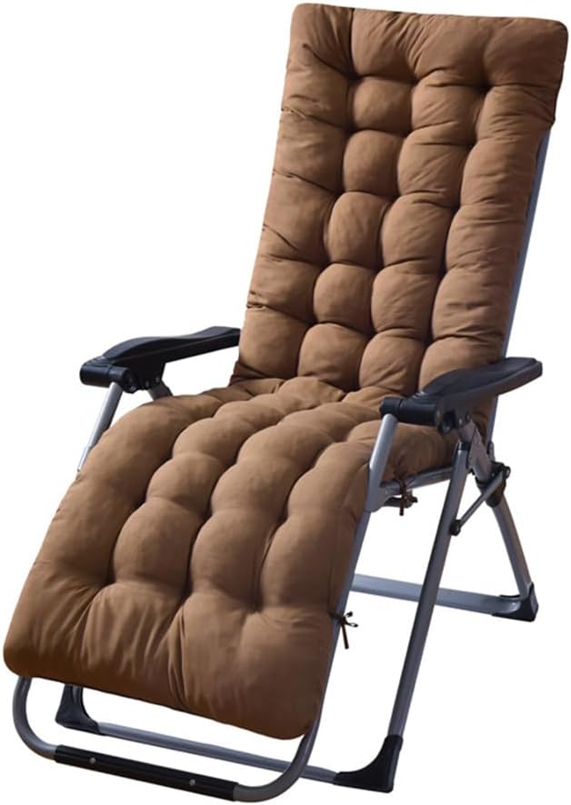 Patio Chaise Lounger Cushion, Lounge Chair Recliners Chair Cushions with 6 Ties,Thick Padded Swing Bench Cushion，61x18.89x3.14in (Grey)