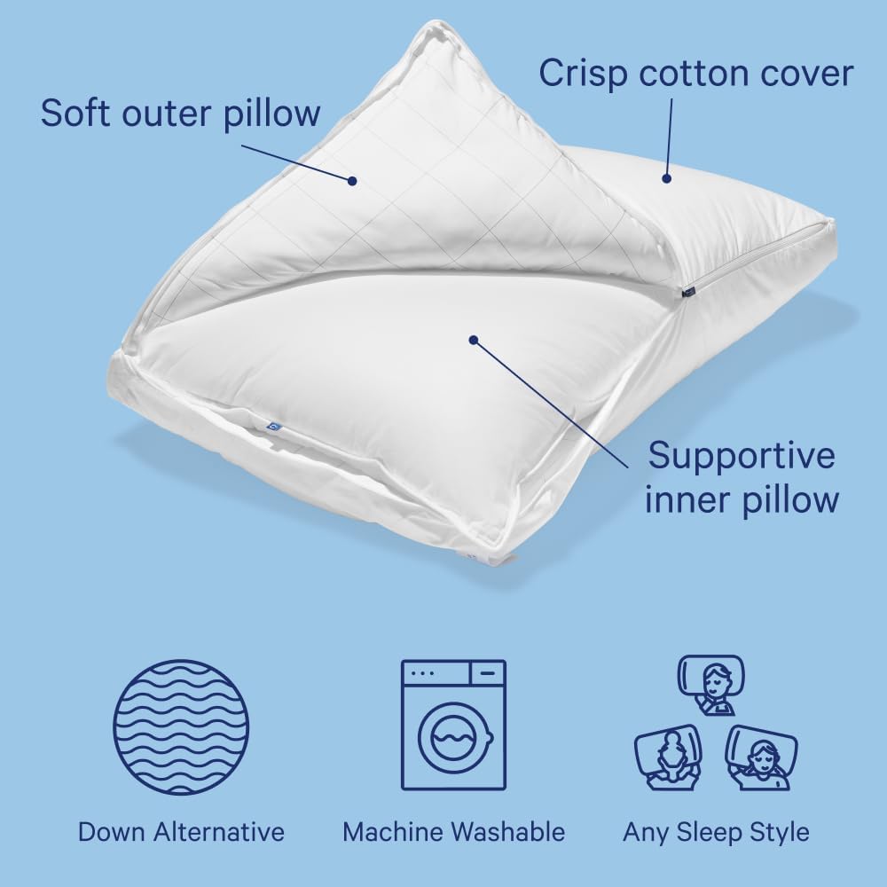 Casper Original Pillow for Sleeping, Standard, White, Two Pack