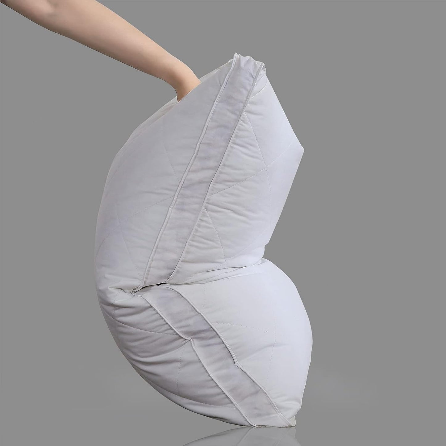 Three Geese White Goose Feather Pillows Queen/Standard Size Set of 1- Soft 600 Thread Count 100% Cotton, Medium Firm,Soft Support, White Solid