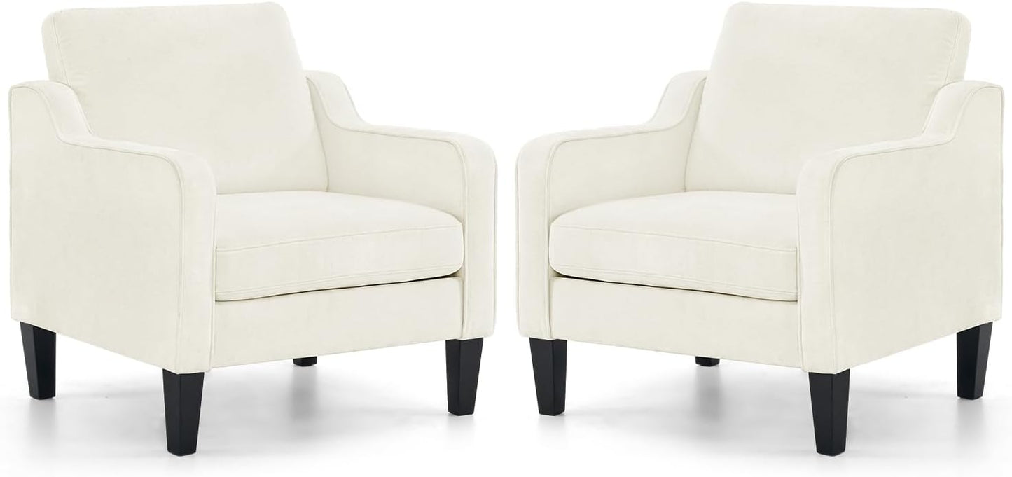 VINGLI Accent Chairs for Living Room Chairs Reading Chair Mid Century Modern Chair Soft Chenille Sofa Chair Upholstered Arm Chair Comfy Chair Side Chair (Light Grey Chenille)