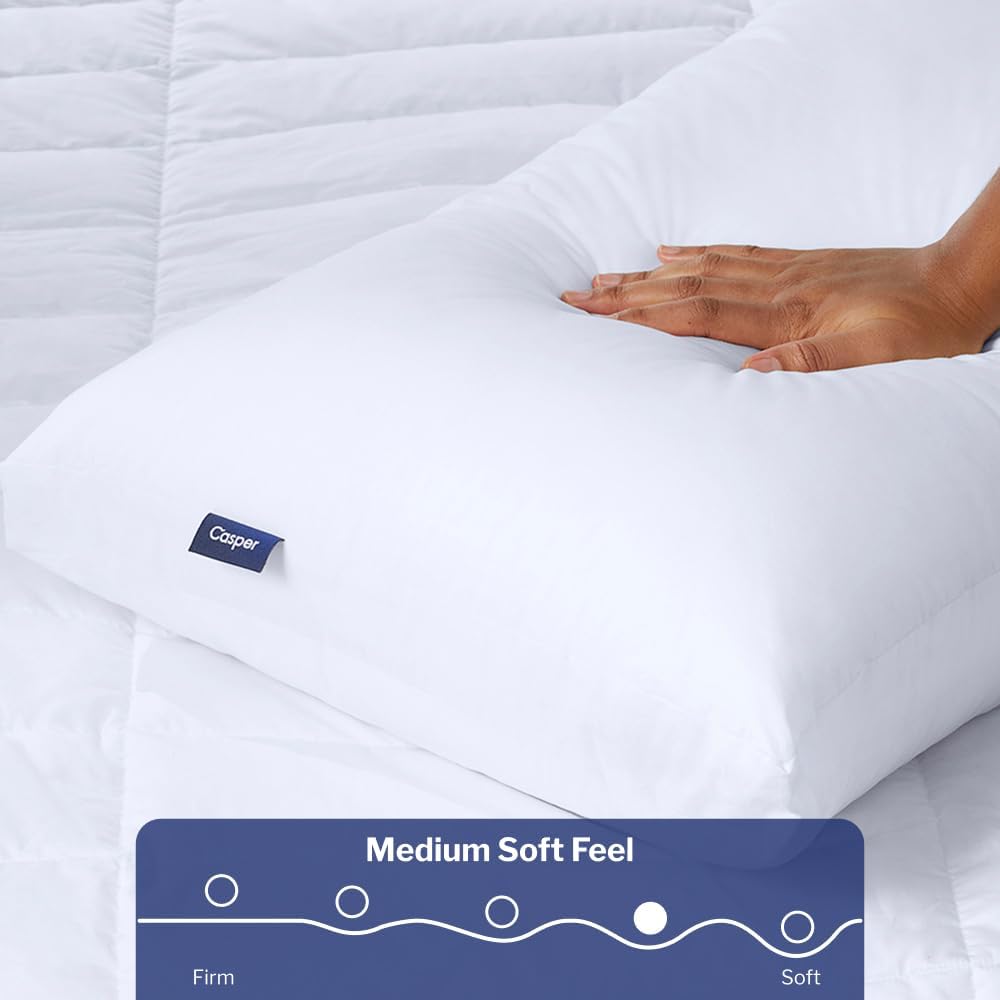Casper Original Pillow for Sleeping, Standard, White, Two Pack