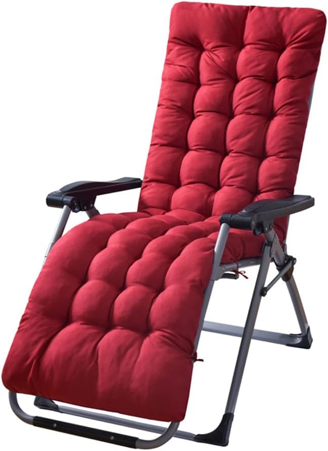 Patio Chaise Lounger Cushion, Lounge Chair Recliners Chair Cushions with 6 Ties,Thick Padded Swing Bench Cushion，61x18.89x3.14in (Grey)