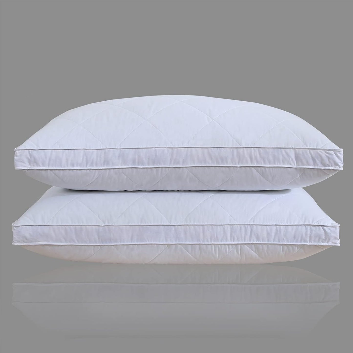 Three Geese White Goose Feather Pillows Queen/Standard Size Set of 1- Soft 600 Thread Count 100% Cotton, Medium Firm,Soft Support, White Solid