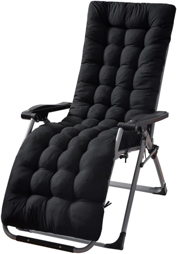 Patio Chaise Lounger Cushion, Lounge Chair Recliners Chair Cushions with 6 Ties,Thick Padded Swing Bench Cushion，61x18.89x3.14in (Grey)