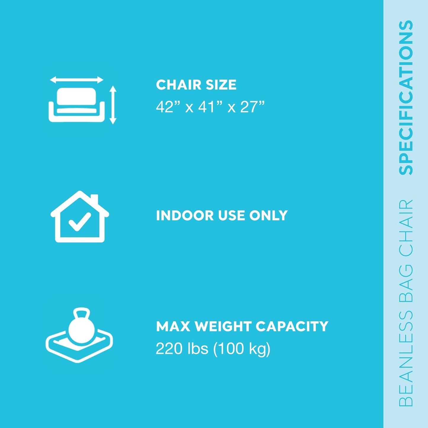 Intex 68579EP Beanless Bag Inflatable Lounge Chair: Corduroy Textured Flocking – Durable Vinyl – Folds Compactly – 220lb Weight Capacity – 45" x 45" x 28"