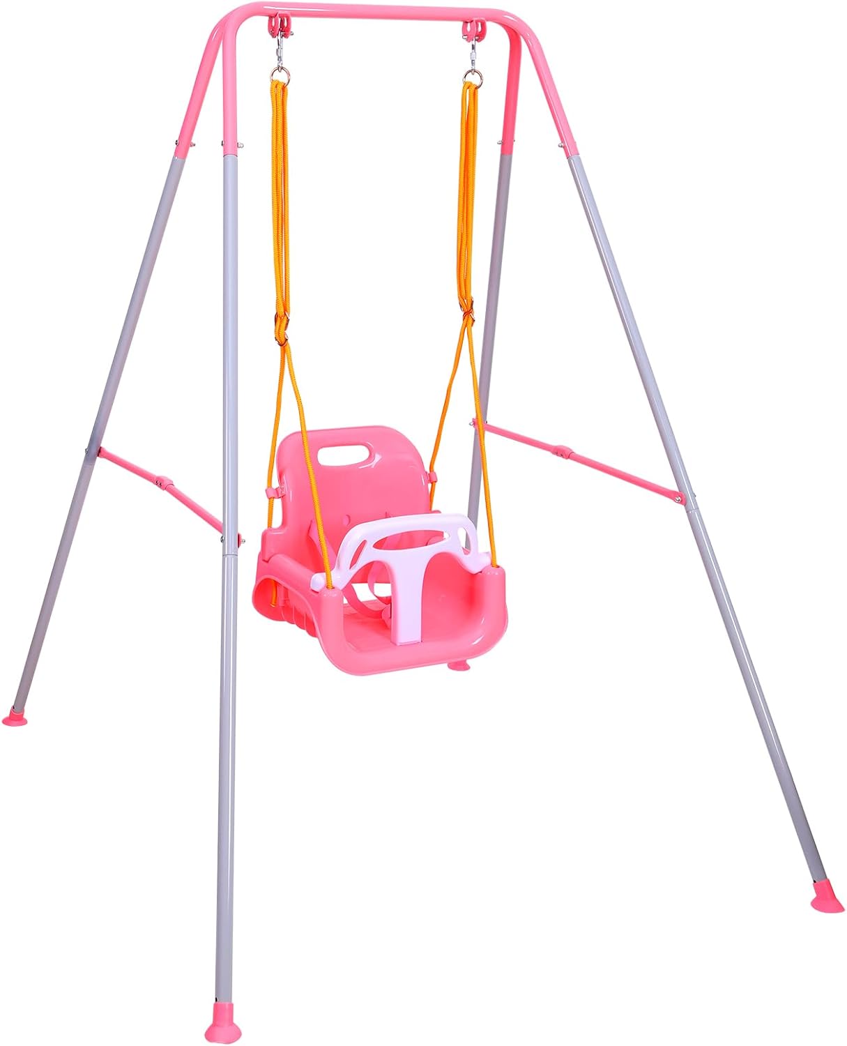 3-in-1 Toddler Swing Set, Metal A-Frame Hammock Chair Stand, Foldable Baby Swing Frame, Easy to Assemble & Store, Indoor/Outdoor Swing Stand for Toddler Baby Jumper Chair (SEAT)