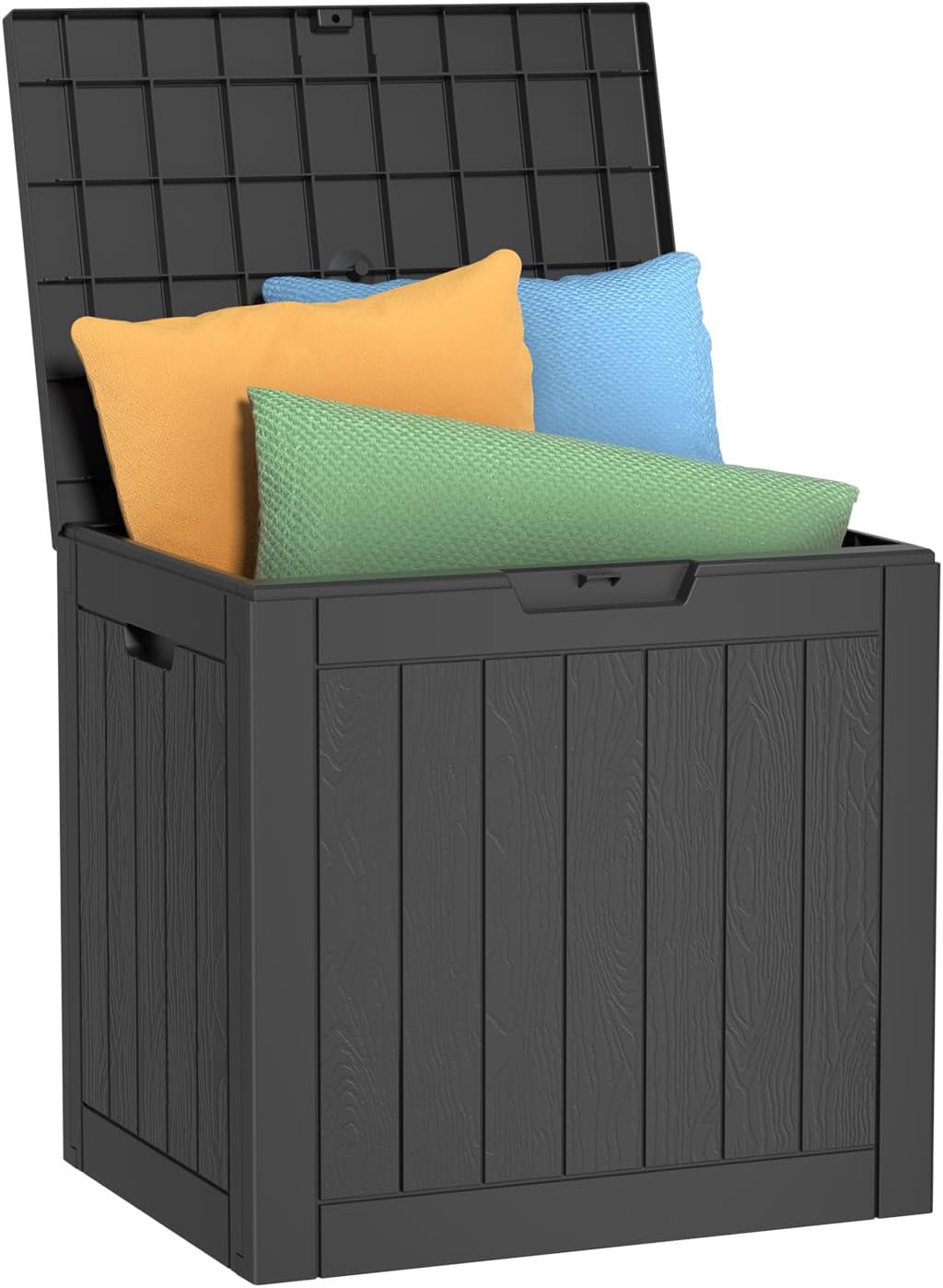 Vixzen 45 Gallon Resin Deck Box, Lockable Outdoor Storage Box for Patio Cushions Storage Furniture,Garden Tools, Pool Supplies, Weatherproof and UV Resistant