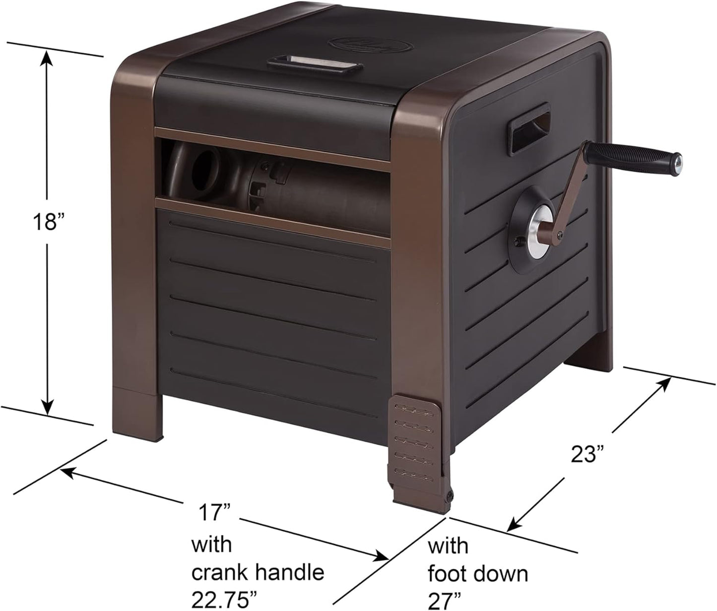 Liberty Garden 778 200' Hose Storage Box, Bronze, 23 x 16.9 x 18.15 inches