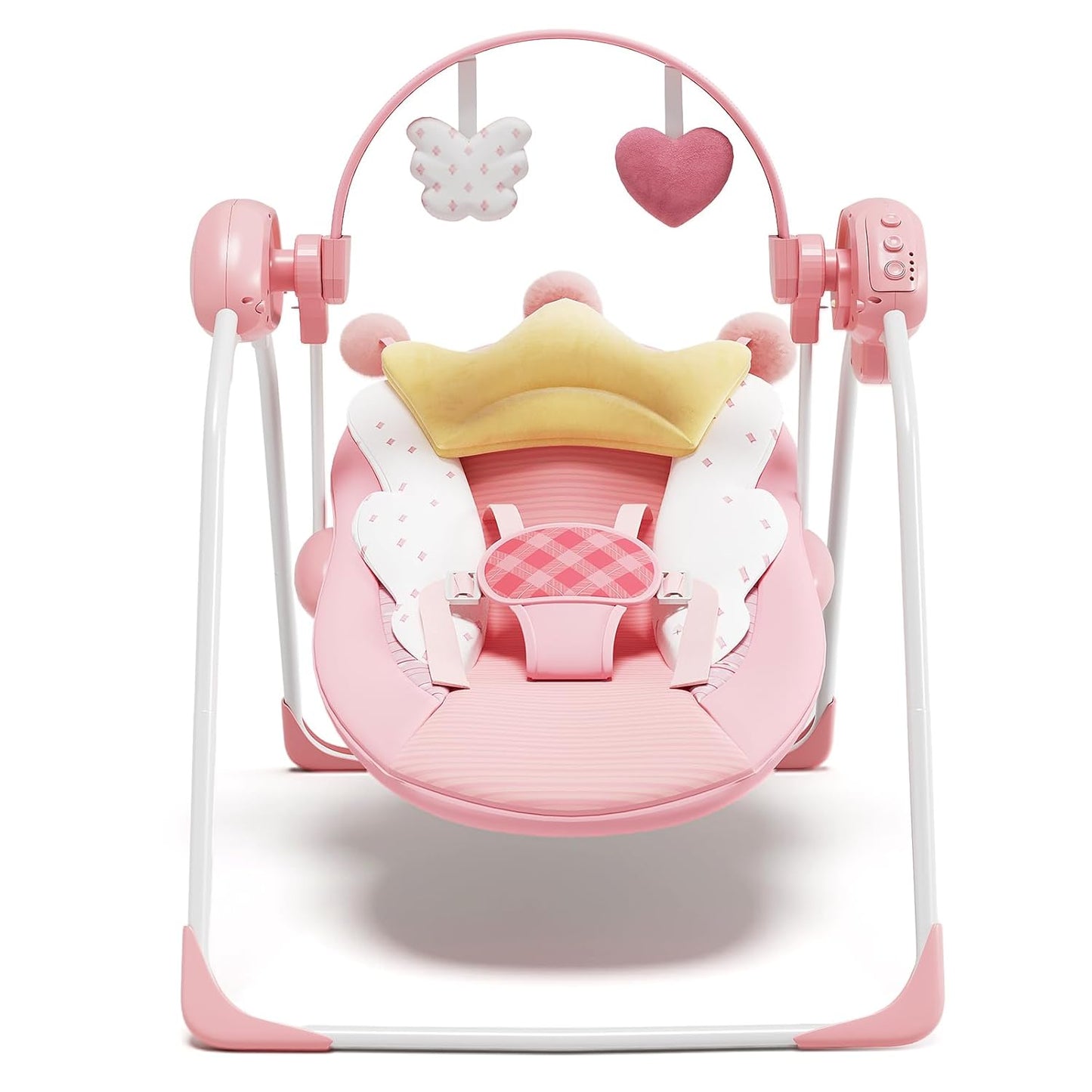 Baby Swings for Infants, Portable Baby Swing with Adaptable Speed, Music and Timer, Infant Swing for Babies 0-9 Months 6-20 lbs, Indoor/Outdoor Use