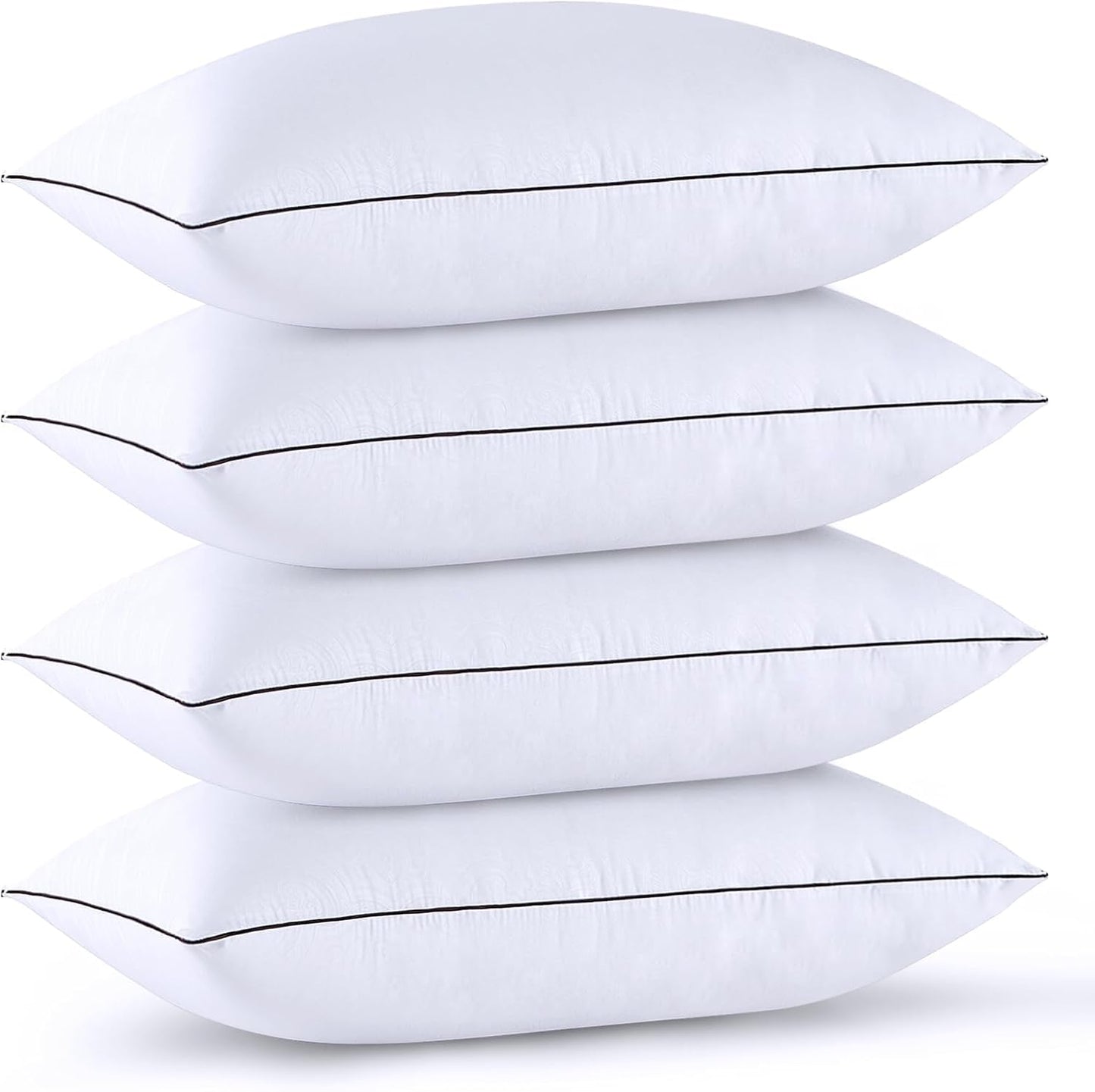 HUXMEYSON Pillows Standard Size Set of 4, Bed Pillows Set of 4, Down Alternative Luxury Hotel Pillows for Sleeping and for Side and Back Sleepers