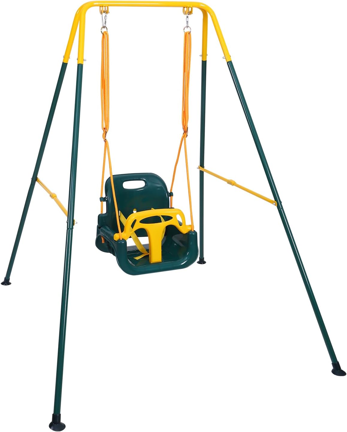 3-in-1 Toddler Swing Set, Metal A-Frame Hammock Chair Stand, Foldable Baby Swing Frame, Easy to Assemble & Store, Indoor/Outdoor Swing Stand for Toddler Baby Jumper Chair (SEAT)