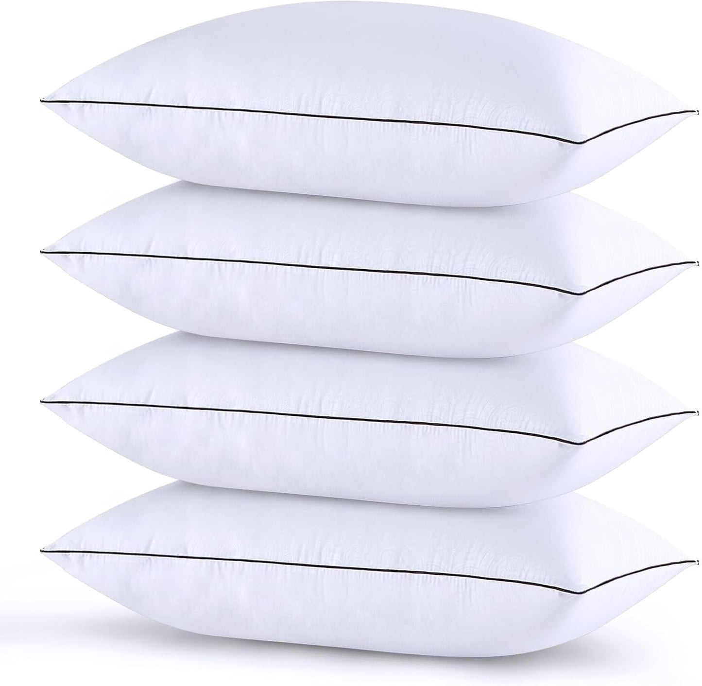 HUXMEYSON Pillows Standard Size Set of 4, Bed Pillows Set of 4, Down Alternative Luxury Hotel Pillows for Sleeping and for Side and Back Sleepers