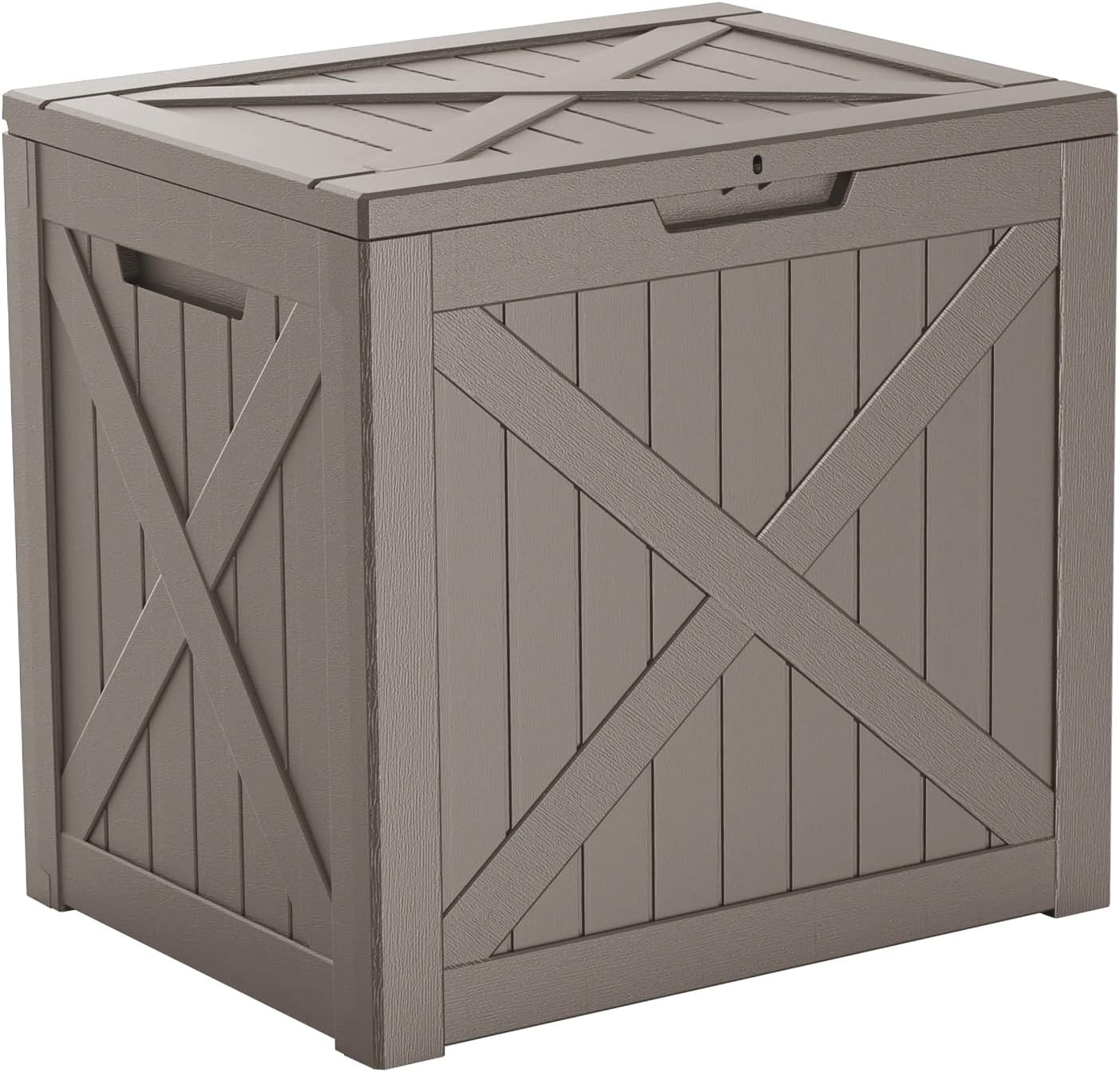 Vixzen 45 Gallon Resin Deck Box, Lockable Outdoor Storage Box for Patio Cushions Storage Furniture,Garden Tools, Pool Supplies, Weatherproof and UV Resistant