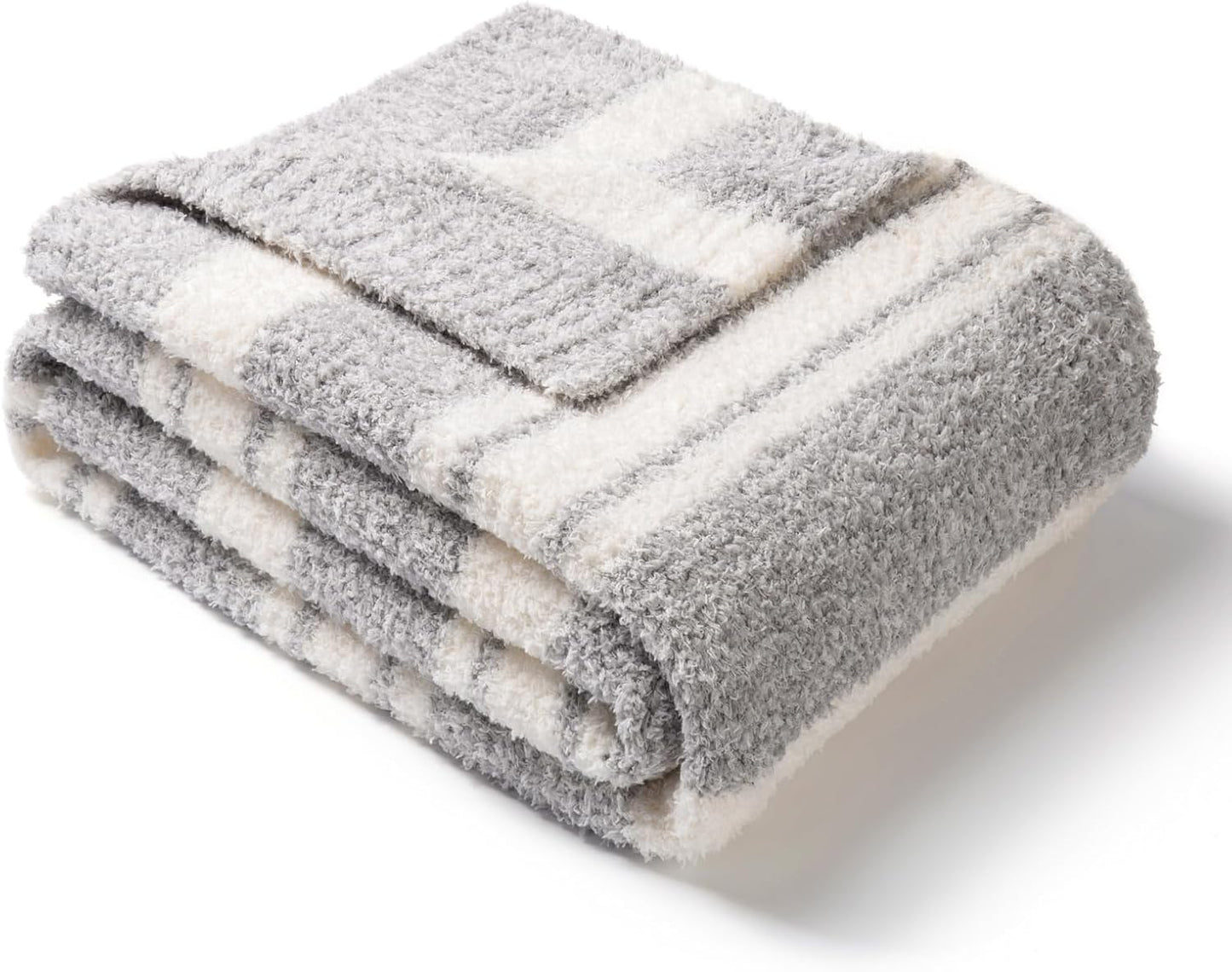 Snuggle Sac Buttery Ivory Throw Blanket for Couch, Reversible Super Soft Knitted Blankets, Warm Cozy Knit Fuzzy Plush Lightweight Throws Dupes for Sofa, Bed, Picnic, Ivory, 50 x 60 inches