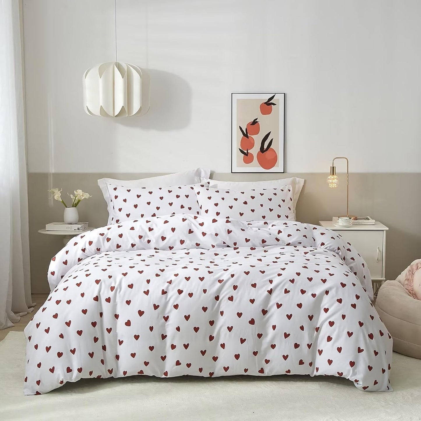 Mucalis Tan Gingham Duvet Cover King 100% Washed Cotton Beige Cream Checked Duvet Cover Set Modern Plaid 3 Piece Grid Bedding Set with Zipper Closure Corner Ties,Durable,Breathable,Easy Care