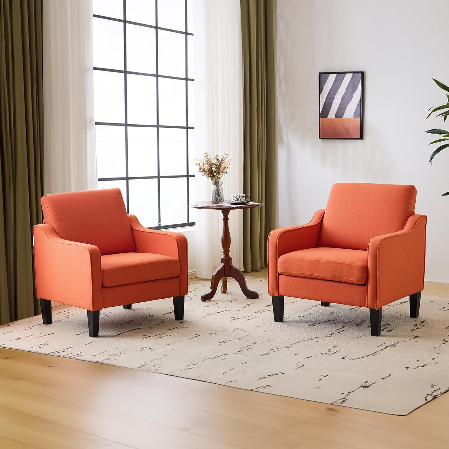 VINGLI Accent Chairs for Living Room Chairs Reading Chair Mid Century Modern Chair Soft Chenille Sofa Chair Upholstered Arm Chair Comfy Chair Side Chair (Light Grey Chenille)