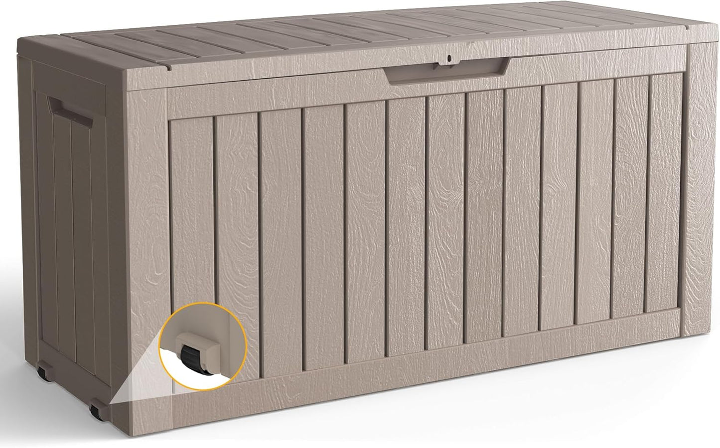 80 Gallon Outdoor Storage Box Waterproof Lockable Resin Deck Box Large, Patio Storage Bin for Pool Accessories Cushion Furniture, Garden Tools, UV-Resistant Outside Delivery Black