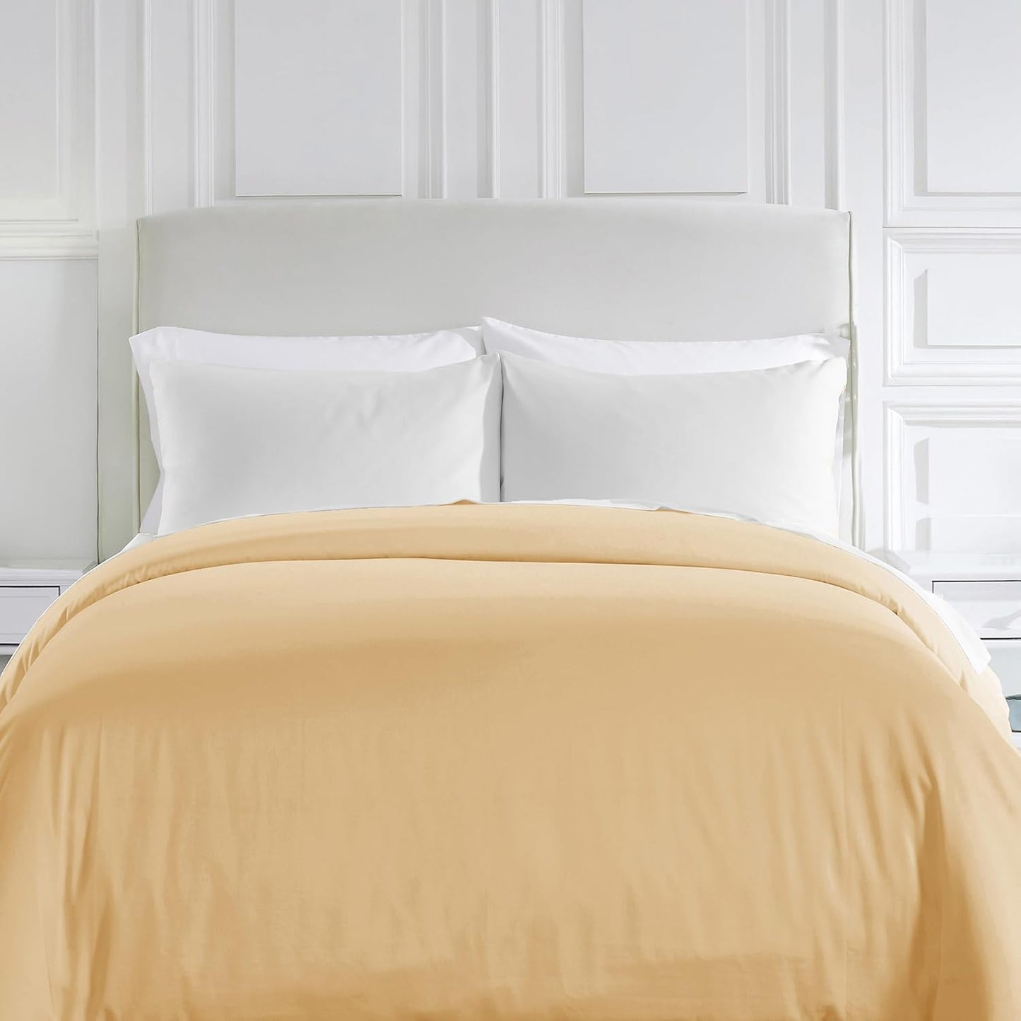 California Design Den Duvet Cover King Size Only - Winner Good Housekeeping Best Bedding Awards 2025, Premium 400 Thread Count Sateen, 100% Cotton Duvet Covers, Button Closure & Corner Ties - White
