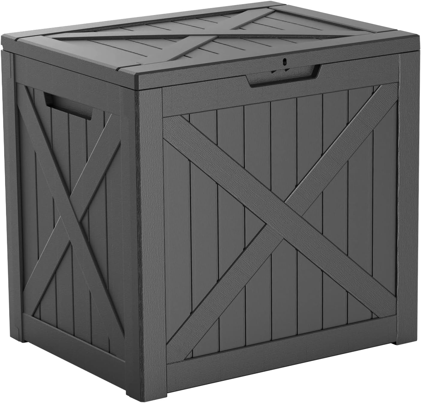 Vixzen 45 Gallon Resin Deck Box, Lockable Outdoor Storage Box for Patio Cushions Storage Furniture,Garden Tools, Pool Supplies, Weatherproof and UV Resistant
