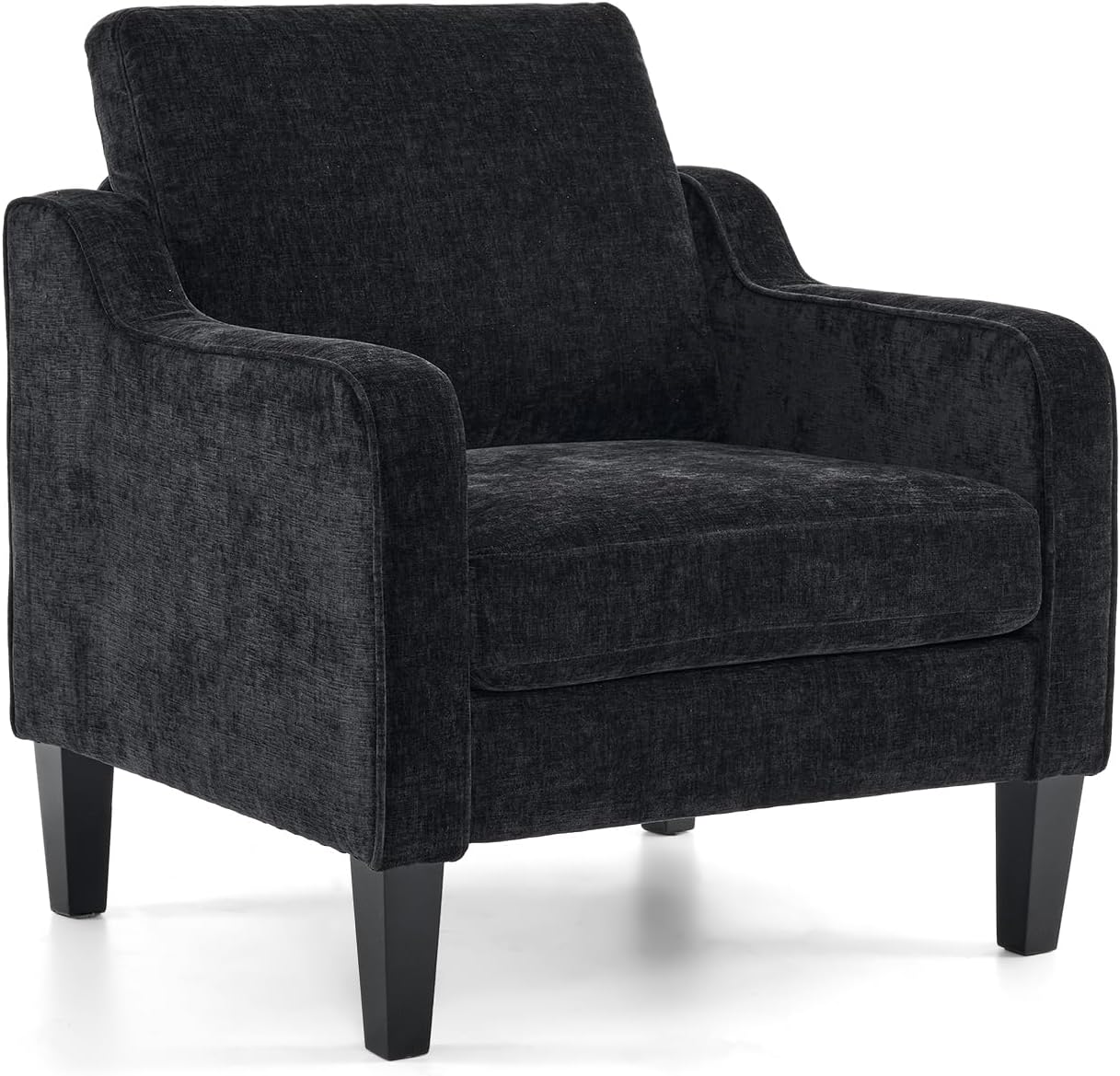 VINGLI Accent Chairs for Living Room Chairs Reading Chair Mid Century Modern Chair Soft Chenille Sofa Chair Upholstered Arm Chair Comfy Chair Side Chair (Light Grey Chenille)