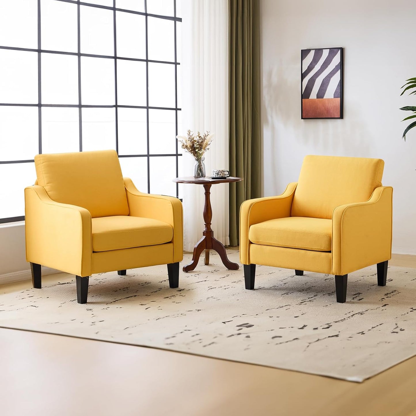 VINGLI Accent Chairs for Living Room Chairs Reading Chair Mid Century Modern Chair Soft Chenille Sofa Chair Upholstered Arm Chair Comfy Chair Side Chair (Light Grey Chenille)