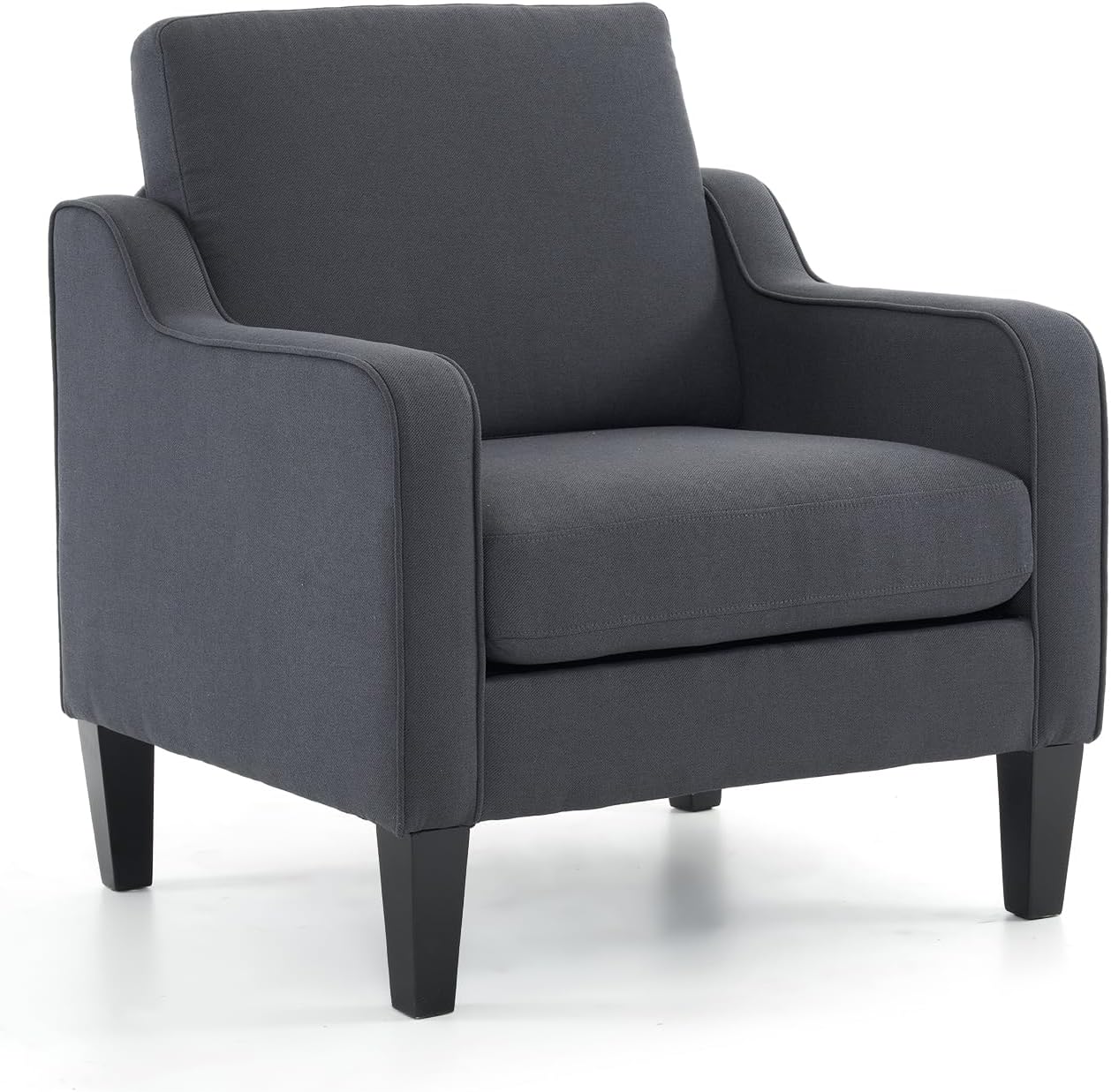 VINGLI Accent Chairs for Living Room Chairs Reading Chair Mid Century Modern Chair Soft Chenille Sofa Chair Upholstered Arm Chair Comfy Chair Side Chair (Light Grey Chenille)