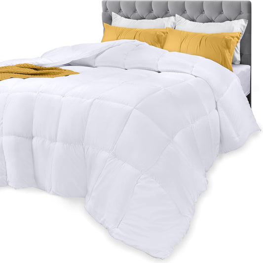 Utopia Bedding Comforters King Size, All Season Duvet Insert, Down Alternative Box Stitched Bed Comforter with Corner Tabs, Machine Washable (White)