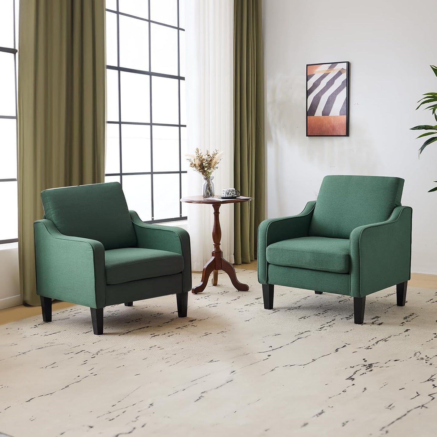 VINGLI Accent Chairs for Living Room Chairs Reading Chair Mid Century Modern Chair Soft Chenille Sofa Chair Upholstered Arm Chair Comfy Chair Side Chair (Light Grey Chenille)