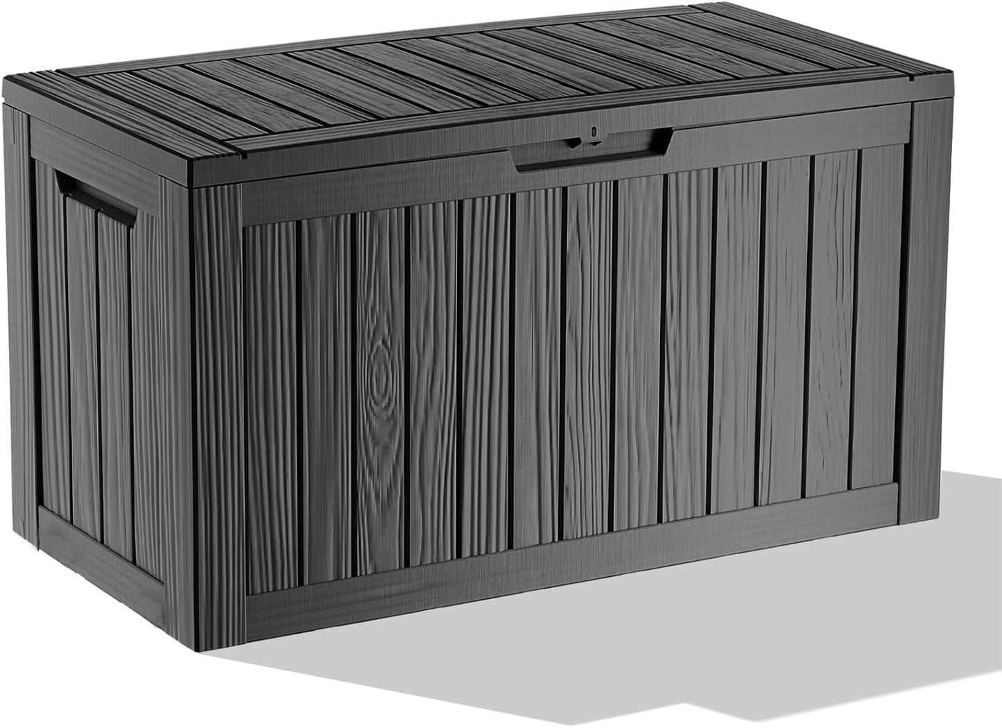 Vixzen 45 Gallon Resin Deck Box, Lockable Outdoor Storage Box for Patio Cushions Storage Furniture,Garden Tools, Pool Supplies, Weatherproof and UV Resistant