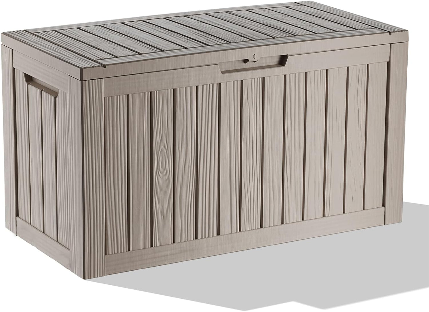 Vixzen 45 Gallon Resin Deck Box, Lockable Outdoor Storage Box for Patio Cushions Storage Furniture,Garden Tools, Pool Supplies, Weatherproof and UV Resistant