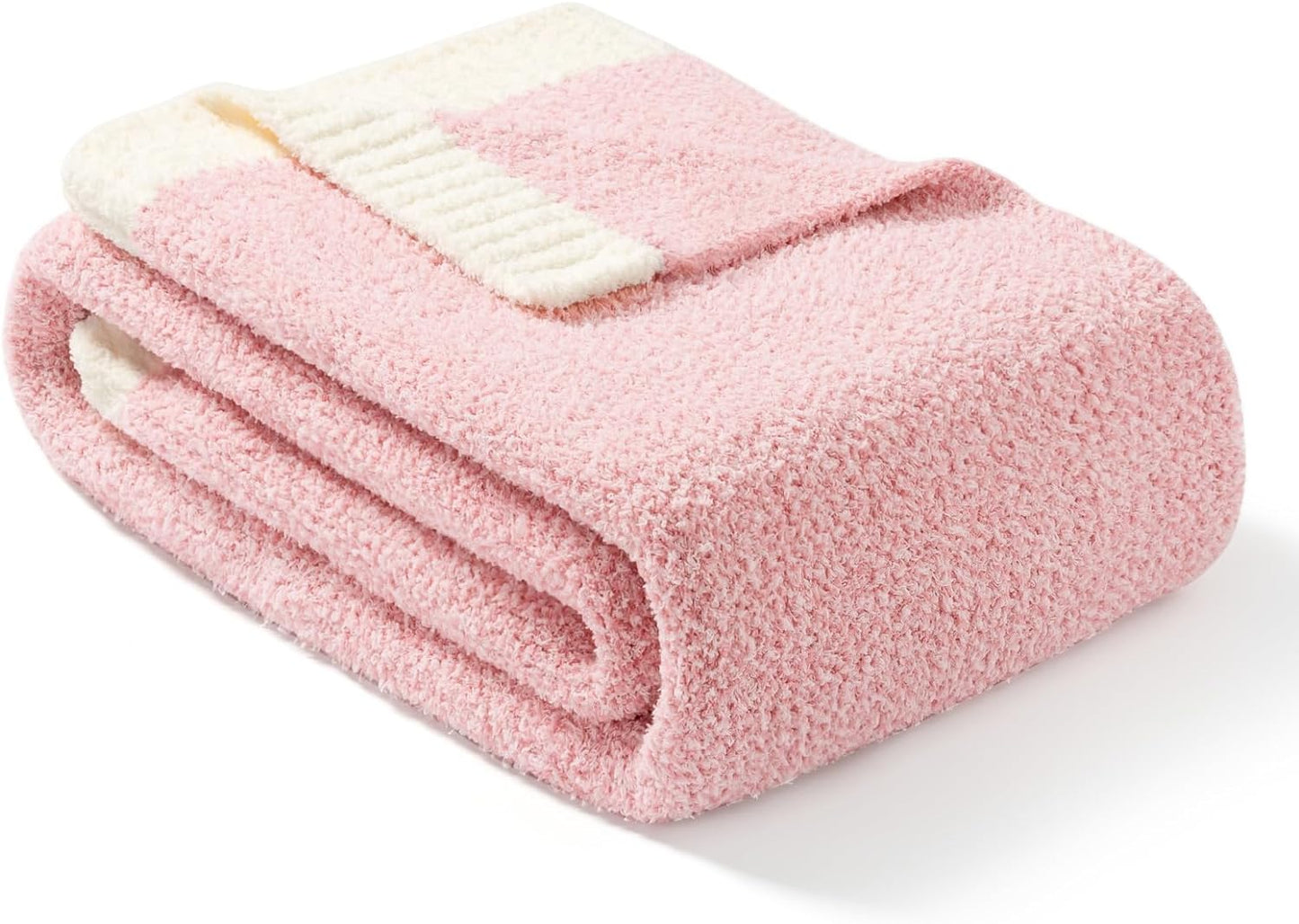 Snuggle Sac Buttery Ivory Throw Blanket for Couch, Reversible Super Soft Knitted Blankets, Warm Cozy Knit Fuzzy Plush Lightweight Throws Dupes for Sofa, Bed, Picnic, Ivory, 50 x 60 inches