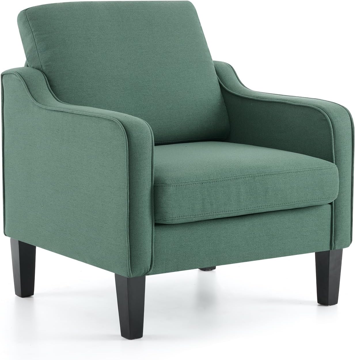 VINGLI Accent Chairs for Living Room Chairs Reading Chair Mid Century Modern Chair Soft Chenille Sofa Chair Upholstered Arm Chair Comfy Chair Side Chair (Light Grey Chenille)