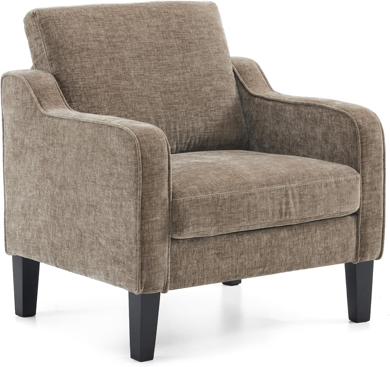 VINGLI Accent Chairs for Living Room Chairs Reading Chair Mid Century Modern Chair Soft Chenille Sofa Chair Upholstered Arm Chair Comfy Chair Side Chair (Light Grey Chenille)