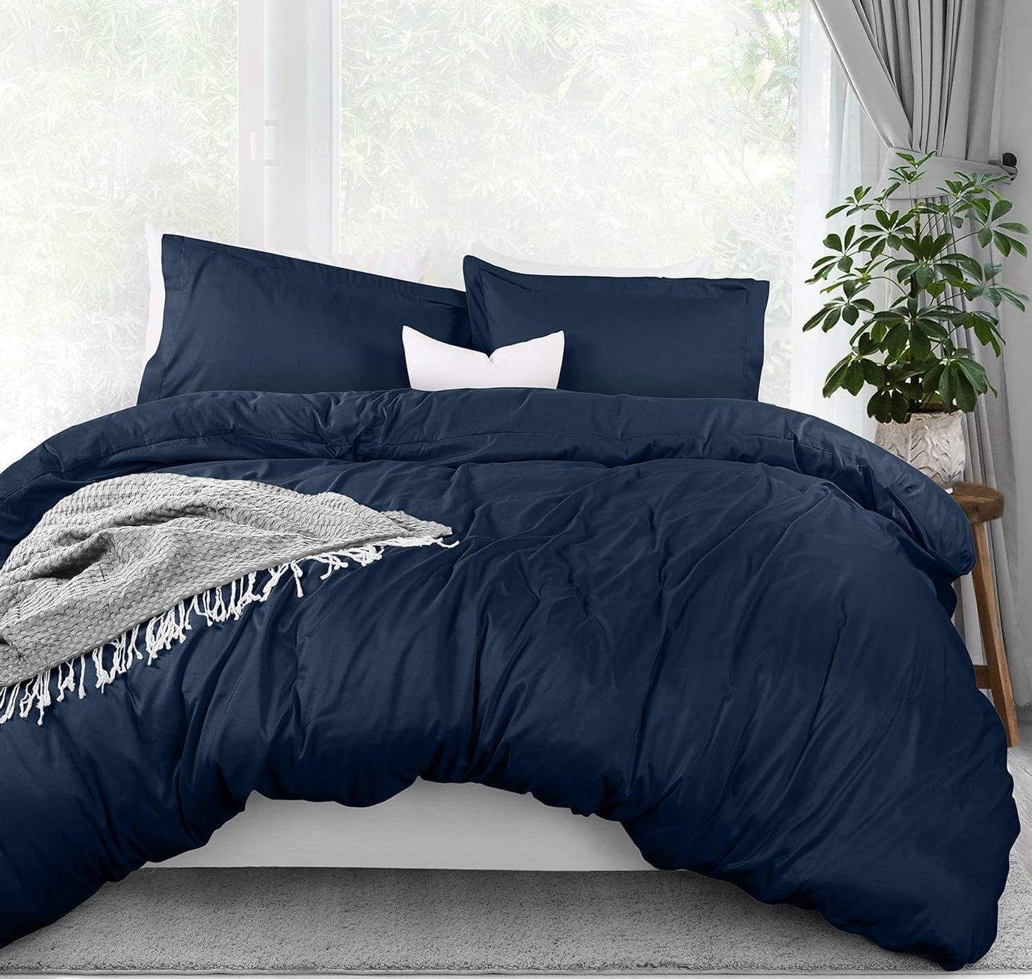 Utopia Bedding Duvet Cover Queen Size - 3 Piece with Zipper Closure - 1 Comforter Cover 90X90 Inches & 2 Pillow Shams 20X26 Inches (White) Comforter Not Included