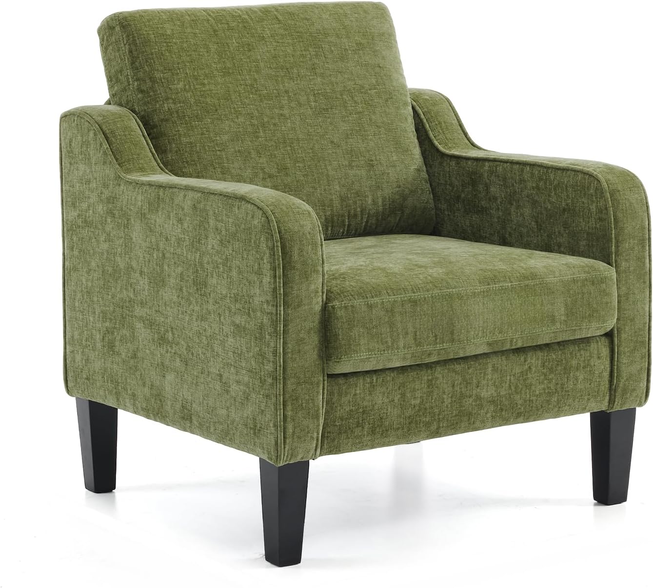 VINGLI Accent Chairs for Living Room Chairs Reading Chair Mid Century Modern Chair Soft Chenille Sofa Chair Upholstered Arm Chair Comfy Chair Side Chair (Light Grey Chenille)