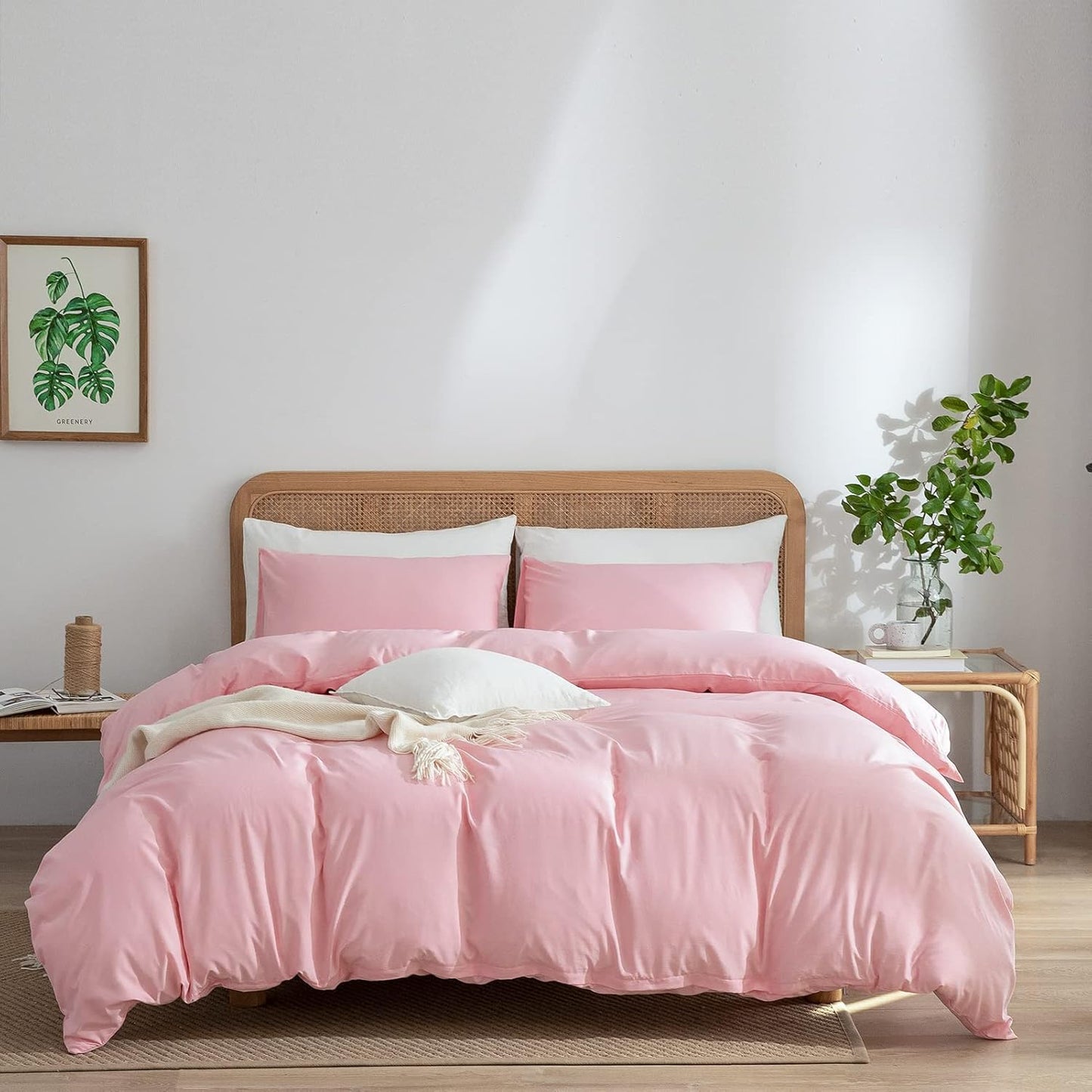 Jane yre Duvet Cover Queen Floral, Brushed Microfiber 3 Pieces Bedding Set, Garden Style Vintage Floral Queen Duvet Cover Flower, with Zipper Closure, Luxury Soft Breathable Comfy