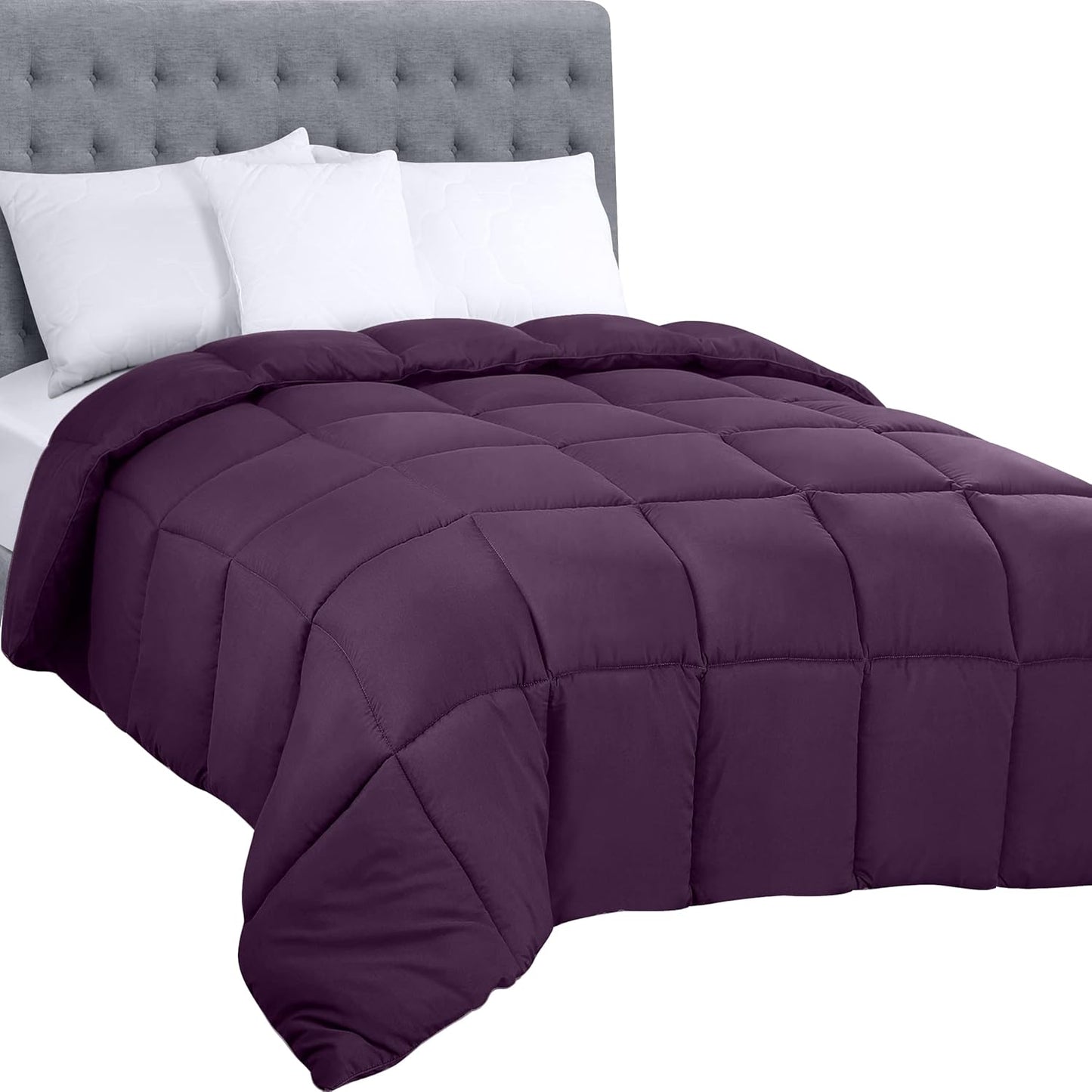 Utopia Bedding Comforters King Size, All Season Duvet Insert, Down Alternative Box Stitched Bed Comforter with Corner Tabs, Machine Washable (White)
