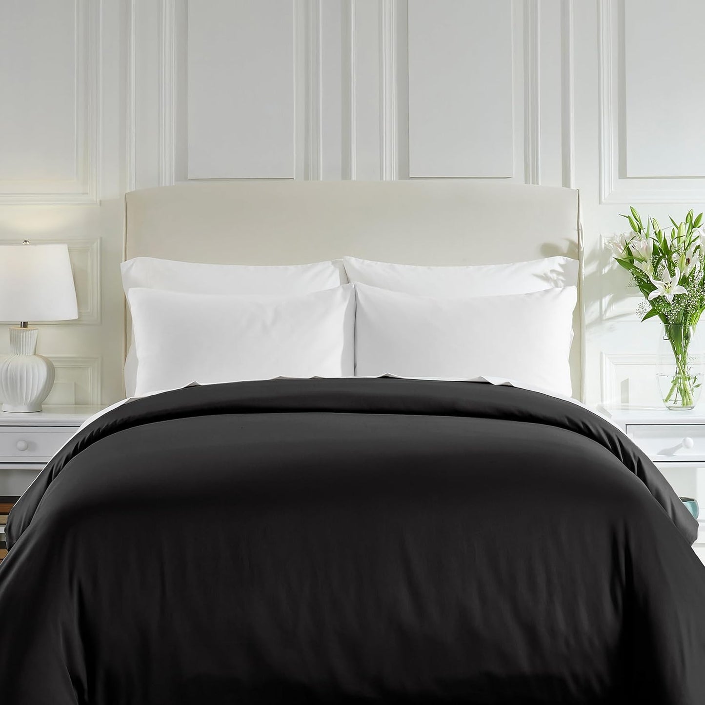 California Design Den Duvet Cover King Size Only - Winner Good Housekeeping Best Bedding Awards 2025, Premium 400 Thread Count Sateen, 100% Cotton Duvet Covers, Button Closure & Corner Ties - White