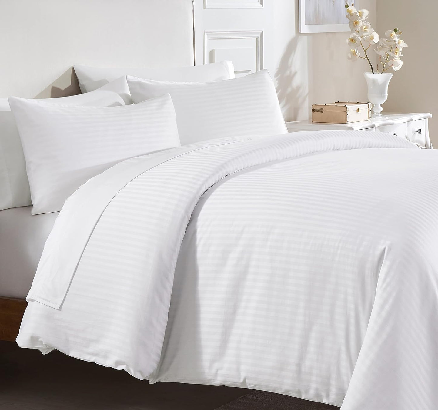 California Design Den Duvet Cover King Size Only - Winner Good Housekeeping Best Bedding Awards 2025, Premium 400 Thread Count Sateen, 100% Cotton Duvet Covers, Button Closure & Corner Ties - White
