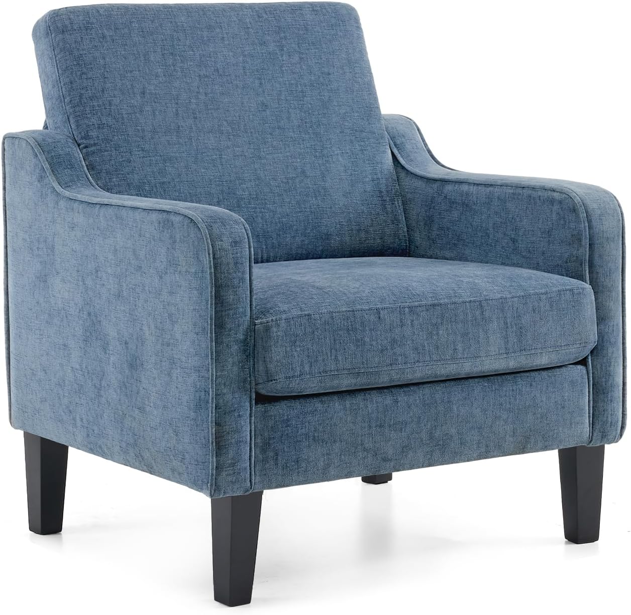 VINGLI Accent Chairs for Living Room Chairs Reading Chair Mid Century Modern Chair Soft Chenille Sofa Chair Upholstered Arm Chair Comfy Chair Side Chair (Light Grey Chenille)