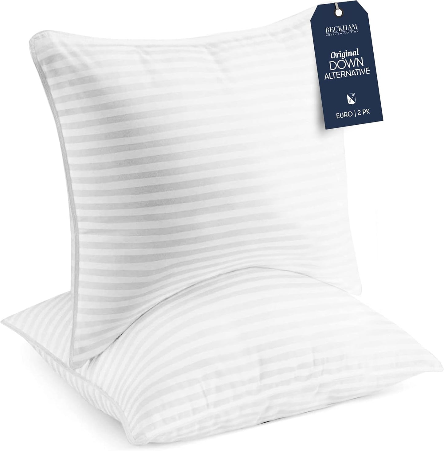 Beckham Hotel Collection Bed Pillows Standard/Queen Size Set of 2 - Original Down Alternative Pillow for Sleeping - Bedding for Back, Stomach or Side Sleepers