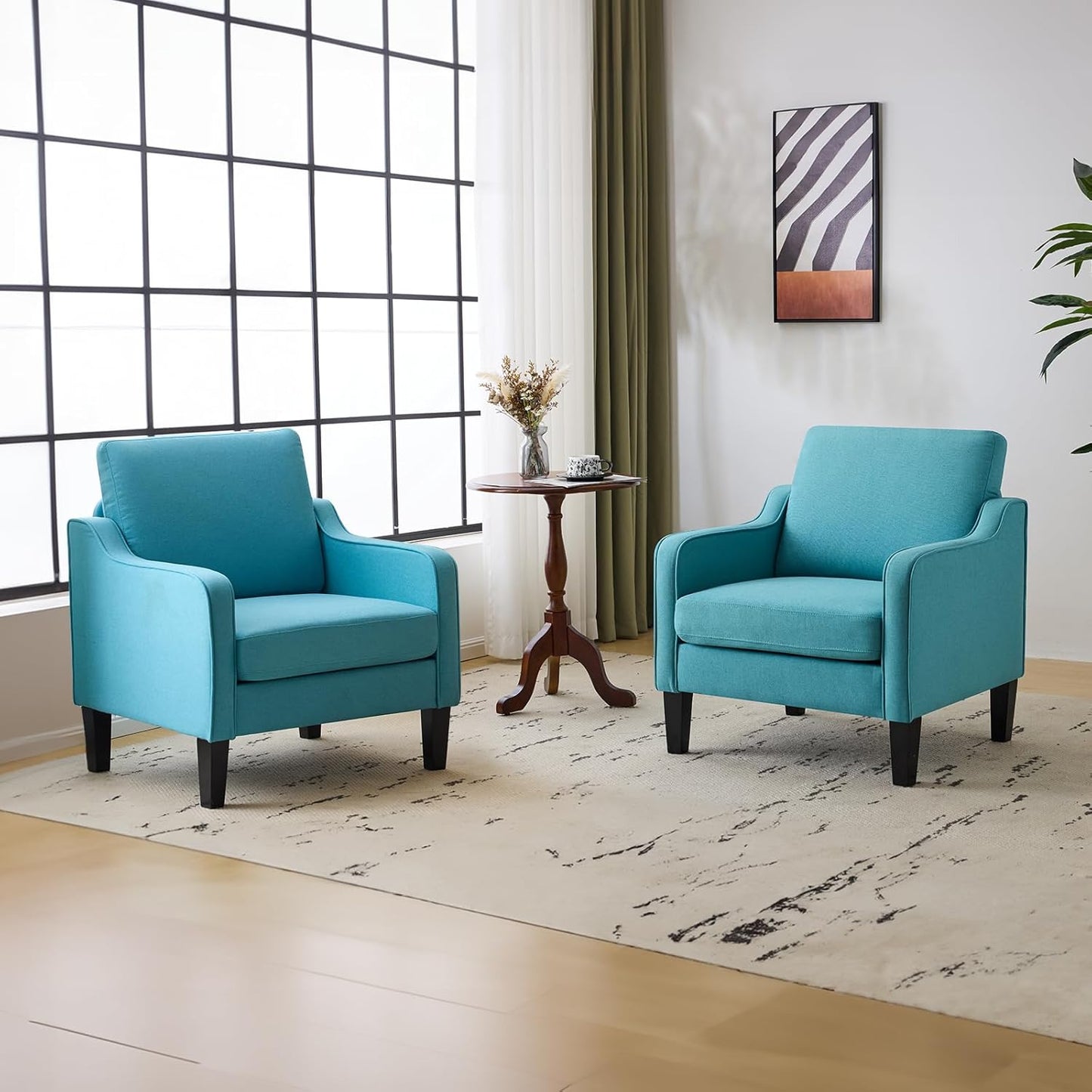 VINGLI Accent Chairs for Living Room Chairs Reading Chair Mid Century Modern Chair Soft Chenille Sofa Chair Upholstered Arm Chair Comfy Chair Side Chair (Light Grey Chenille)