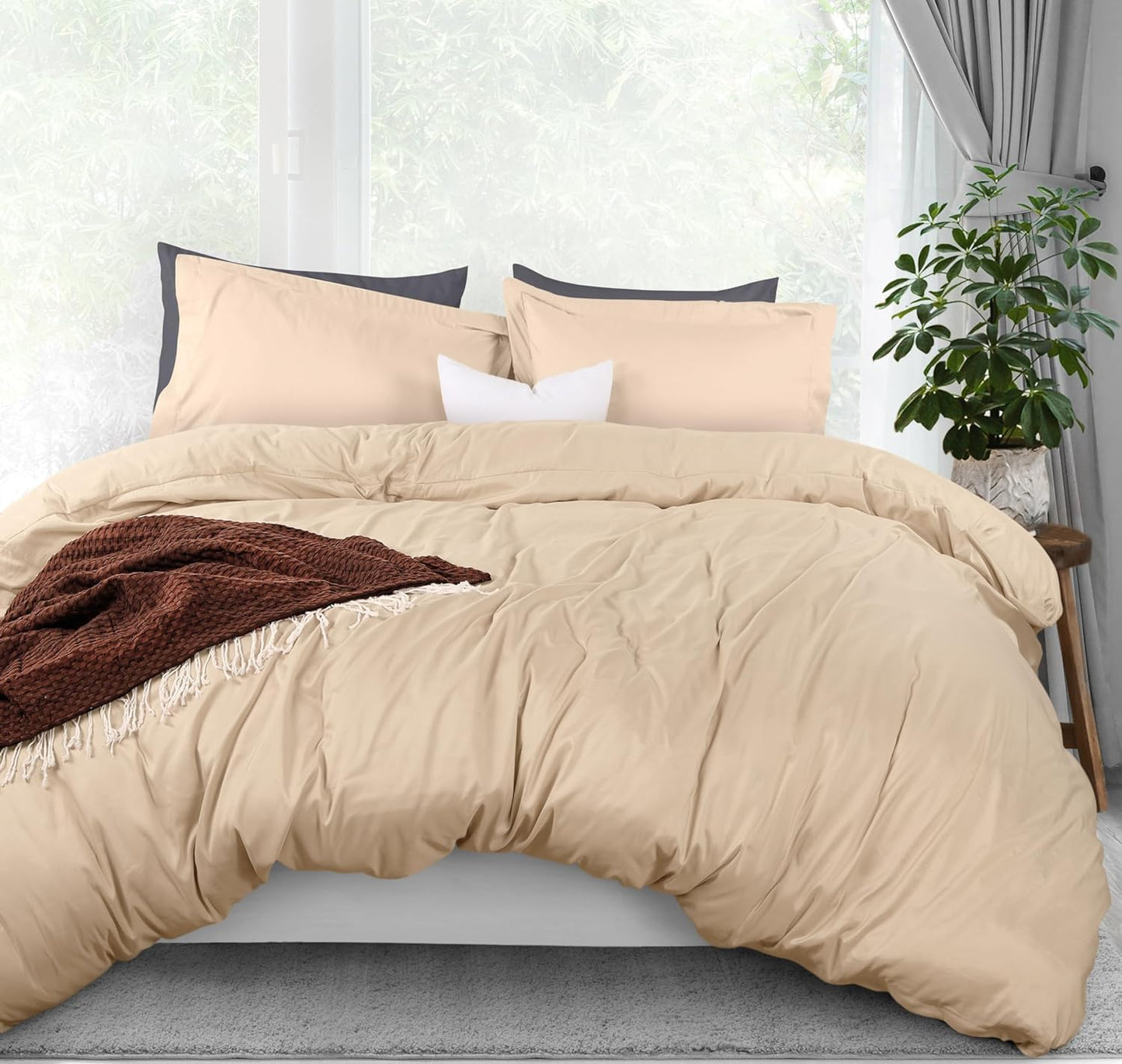 Utopia Bedding Duvet Cover Queen Size - 3 Piece with Zipper Closure - 1 Comforter Cover 90X90 Inches & 2 Pillow Shams 20X26 Inches (White) Comforter Not Included