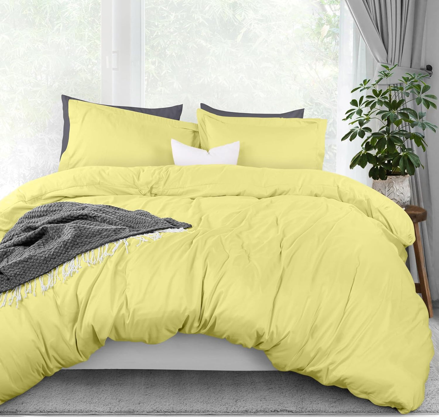 Utopia Bedding Duvet Cover Queen Size - 3 Piece with Zipper Closure - 1 Comforter Cover 90X90 Inches & 2 Pillow Shams 20X26 Inches (White) Comforter Not Included